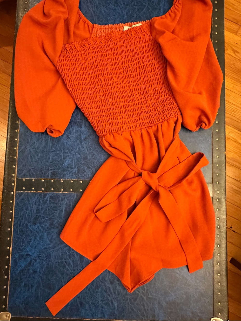 BCBGeneration Rust orange belted romper